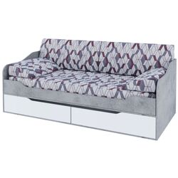 Pat cu sertare SV-mebel Grey 90x200 (Cement Light/White) Thumb