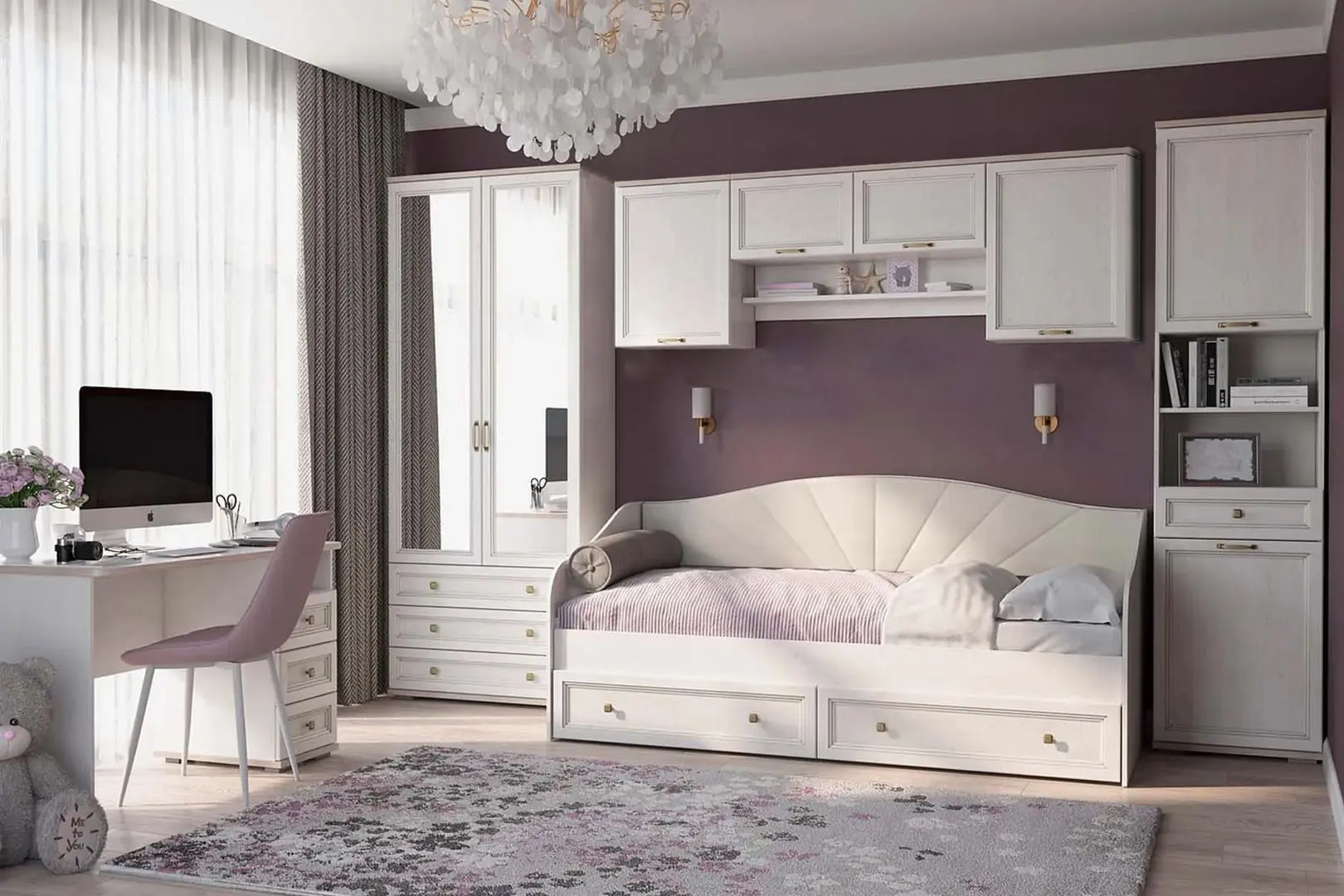 Pat SV-Mebel Aleksandriya КР-106 90x200 cu baza (Santorini Pine Light) - 3