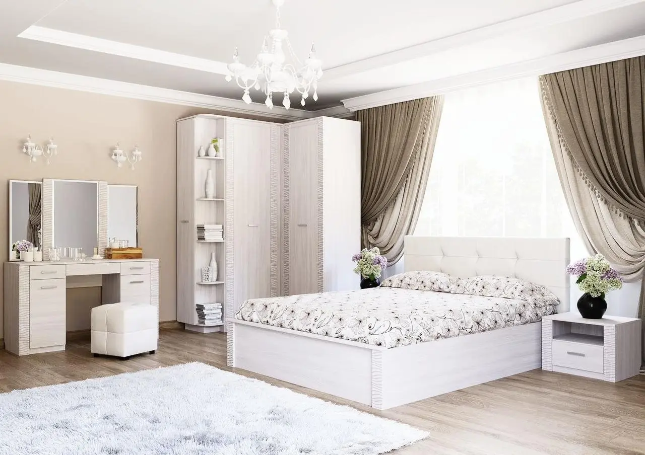 Кровать SV-mebel Гамма-20 160х200 Ясень Анкор Светлый/Сандал Светлый (с мягким изголовьем) - 3