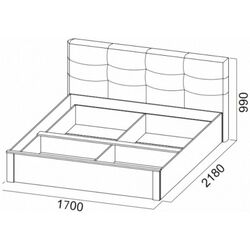 Кровать SV-mebel Гамма-20 160х200 Ясень Анкор Светлый/Сандал Светлый (с мягким изголовьем) Thumb