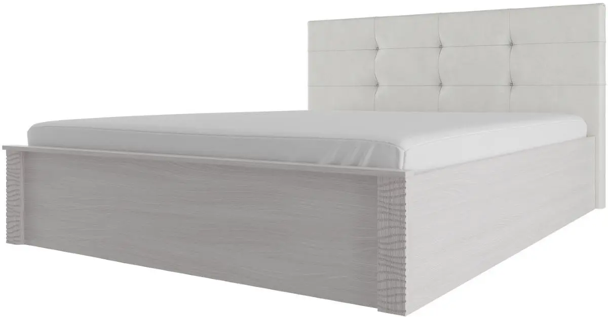 Кровать SV-mebel Гамма-20 160х200 Ясень Анкор Светлый/Сандал Светлый (с мягким изголовьем)