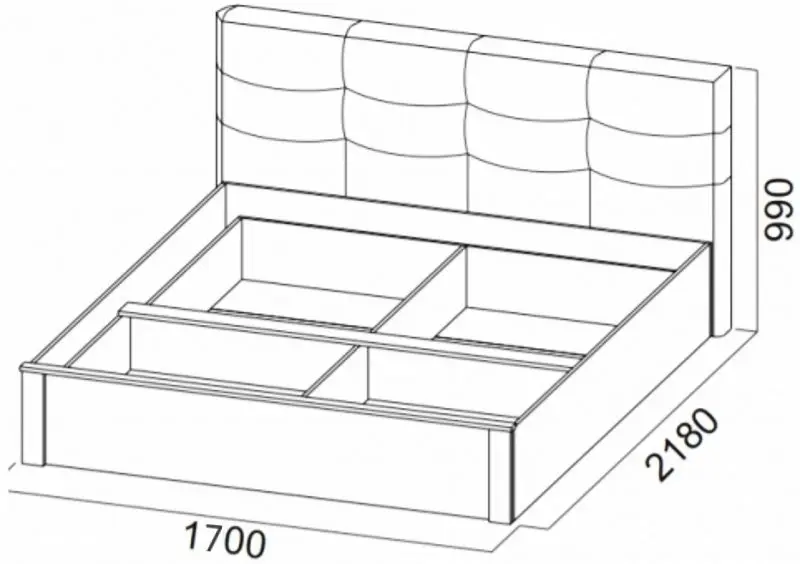 Кровать SV-mebel Гамма-20 160х200 Ясень Анкор Светлый/Сандал Светлый (с мягким изголовьем) - 2