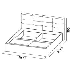 Pat SV-Mebel Gamma 20 Nr.2 180x200 cu spatar moale (Ash Anchor Light/Wenge) Thumb