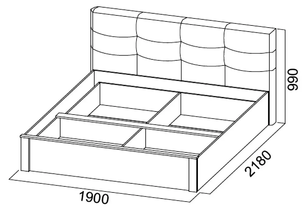 Pat SV-Mebel Gamma 20 Nr.2 180x200 cu spatar moale (Ash Anchor Light/Wenge) - 2