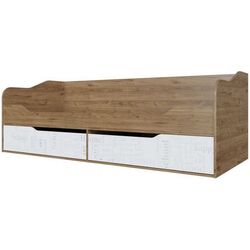 Pat SV-mebel Garvard cu imprimare foto 90x200 (Hickory Dark/White)