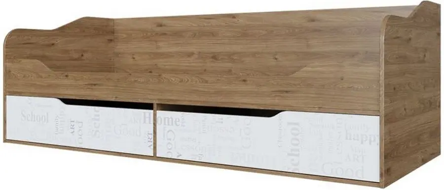Pat SV-mebel Garvard cu imprimare foto 90x200 (Hickory Dark/White)