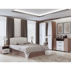 Кровать SV-mebel Лагуна 7 160х200 Ясень Шимо Темный/Жемчуг (с пуговицами) Thumb