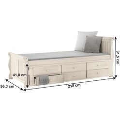 Pat extensibil Tempo Kondela Antiko 90x200 (Antique White) Thumb