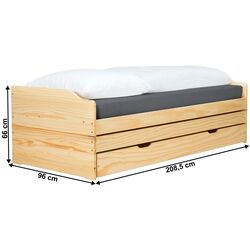 Pat extensibil Tempo Kondela Flopy 90x200 (Natural) Thumb