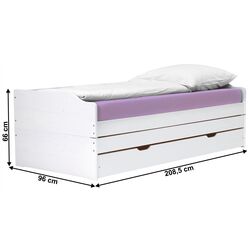 Pat extensibil Tempo Kondela Flopy 90x200 (White) Thumb