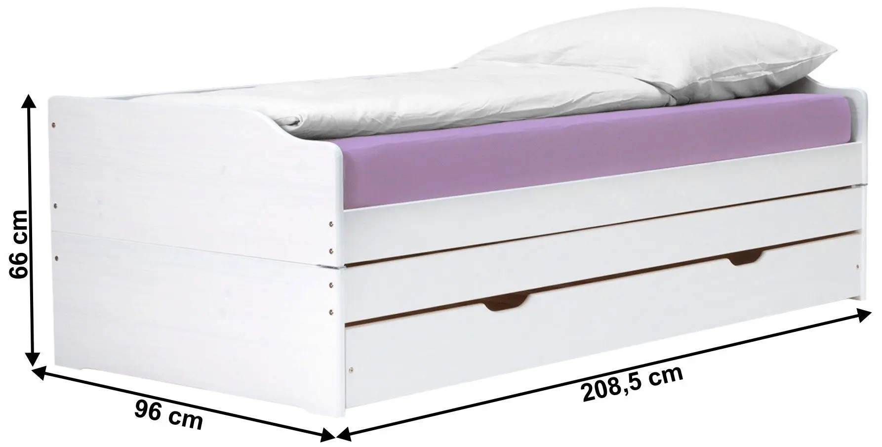 Pat extensibil Tempo Kondela Flopy 90x200 (White)