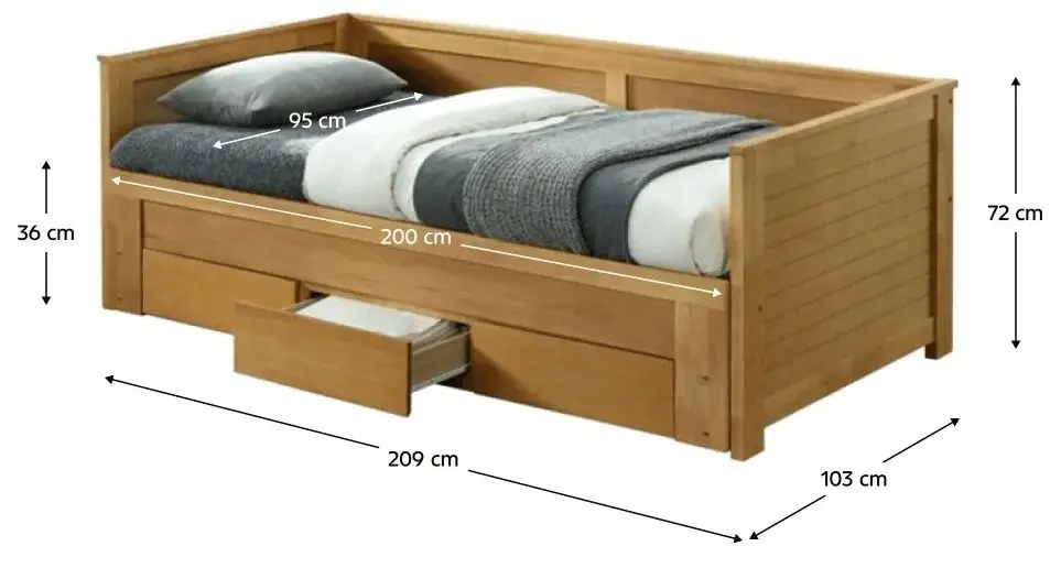 Pat extensibil Tempo Kondela Goreta 90x200 (Oak)