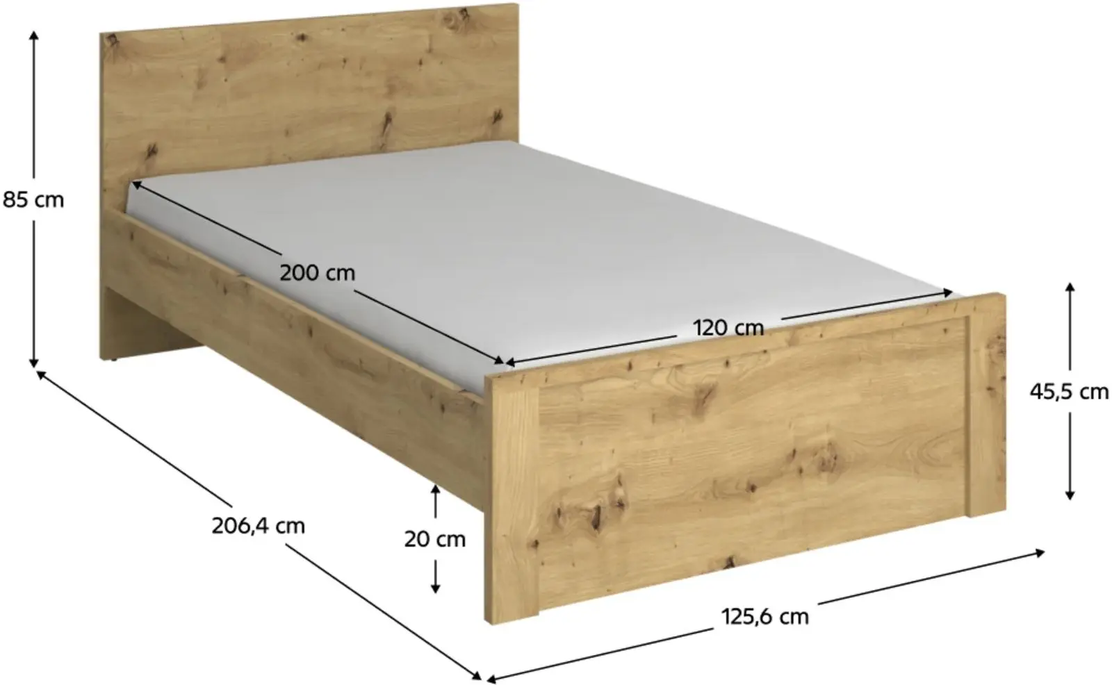Pat Tempo Kondela Airon 120x200 (Artisan Oak)