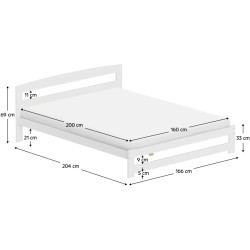 Кровать Tempo Kondela Azra 160x200 (White) Thumb