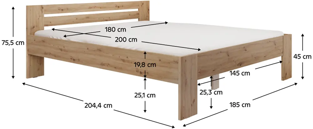 Pat Tempo Kondela Basis 180x200 (Artisan Oak)