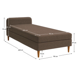 Кровать Tempo Kondela Bruny 110x200 (Brown) Thumb