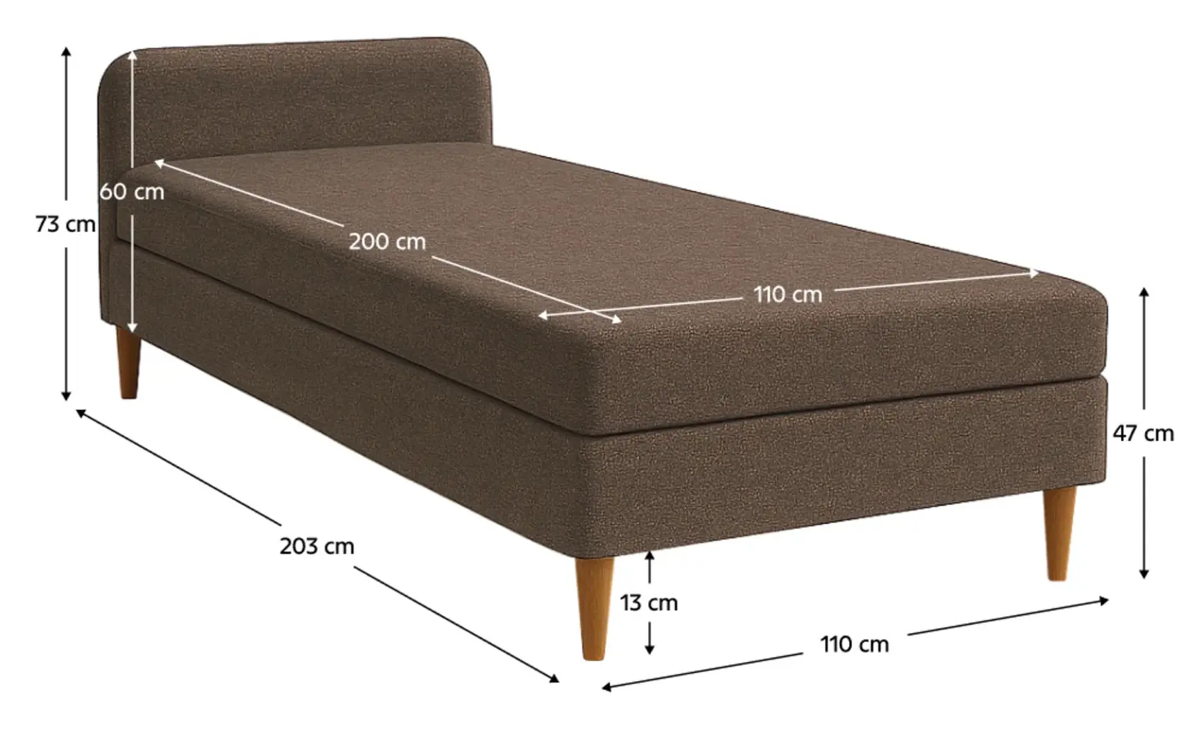 Кровать Tempo Kondela Bruny 110x200 (Brown) - 2
