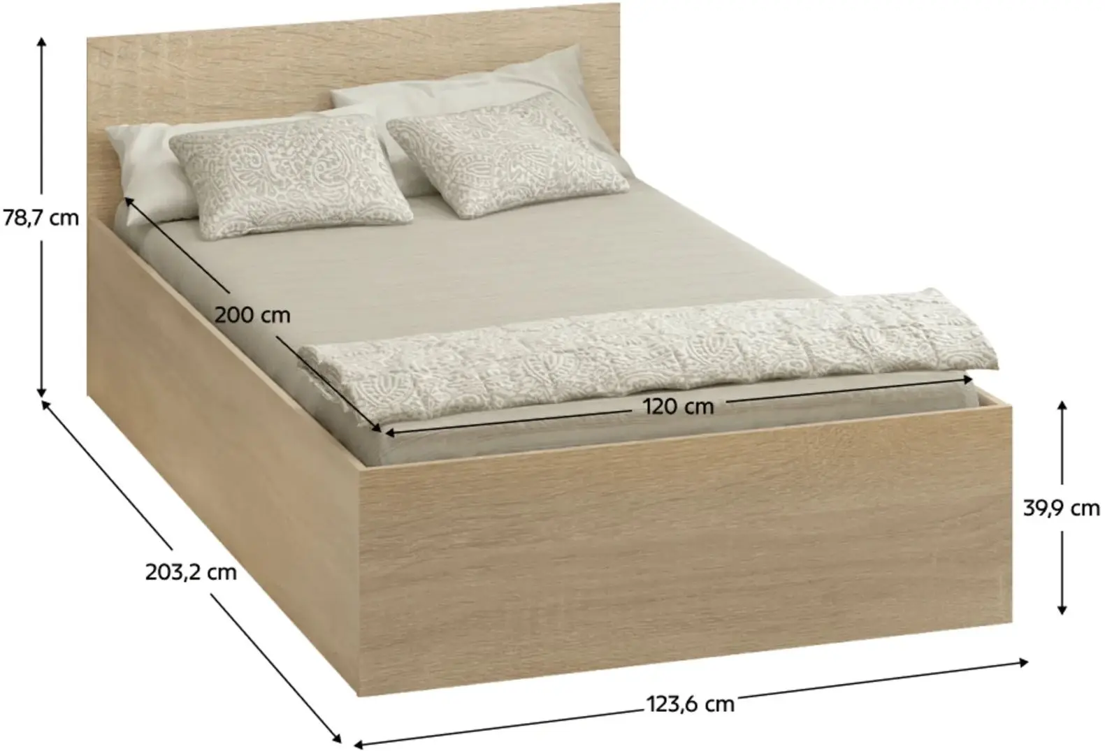 Кровать Tempo Kondela Doli 120x200 (Sonoma Oak)