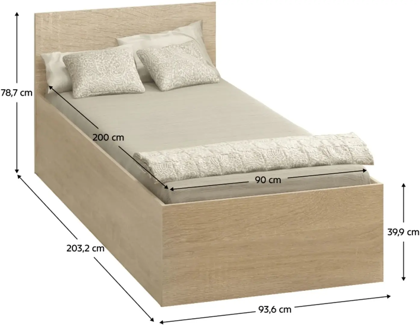 Pat Tempo Kondela Doli 90x200 (Sonoma Oak)