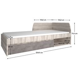 Pat Tempo Kondela Jesi 90x200 (Nairobi Chestnut/Onyx) Thumb