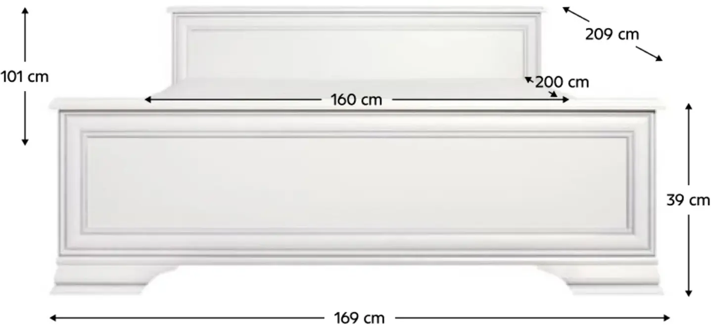 Кровать Tempo Kondela Kentak 160x200 (White) - 3