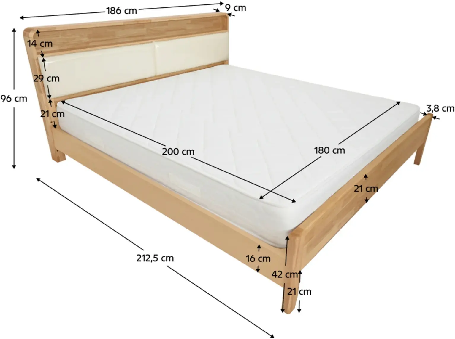Кровать Tempo Kondela Kimia 180x200 (Natural) - 6