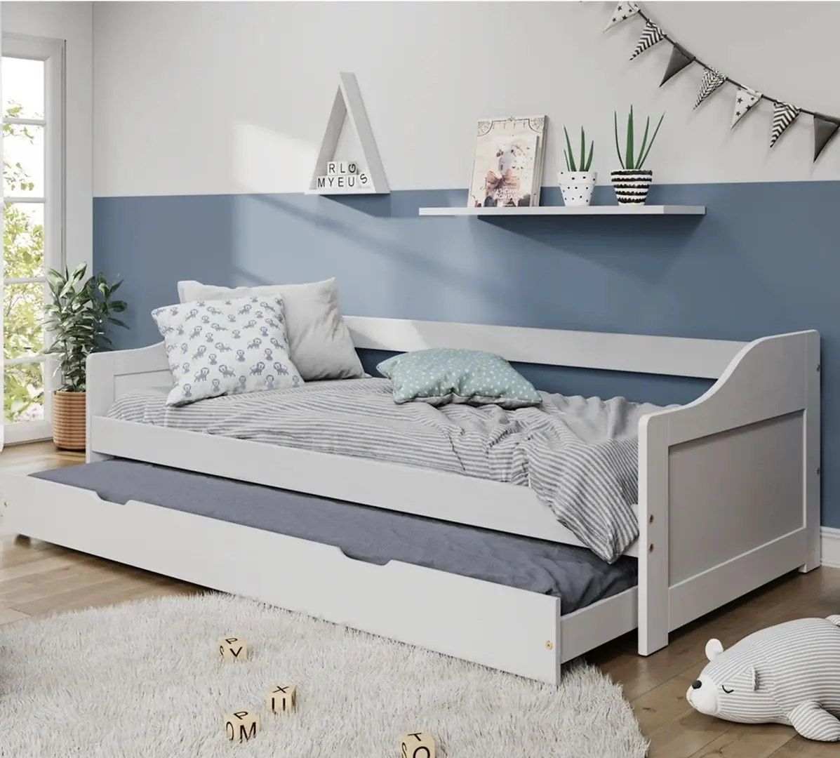 Pat Tempo Kondela Laura cu pat retractabil 90x200 (White)