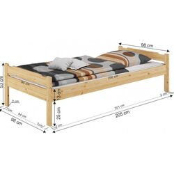 Кровать Tempo Kondela Livio 90x200 (Natural) Thumb