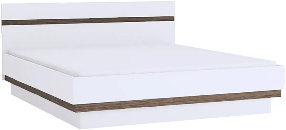 Кровать Tempo Kondela Lynatet 97 140x200 (Sonoma Oak/Glossy White)