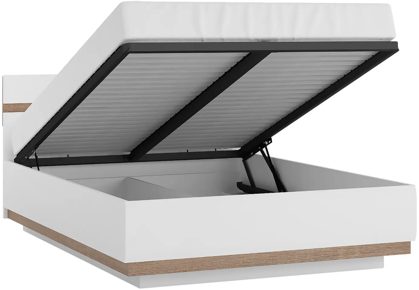 Кровать Tempo Kondela Lynatet 97 140x200 (Sonoma Oak/Glossy White)