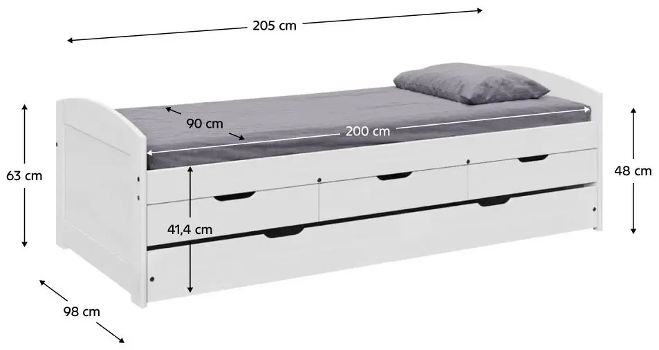 Pat Tempo Kondela Marinella New 90x200 (White) - 2