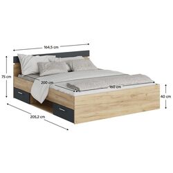 Pat Tempo Kondela Michigan 160x200 (Artisan Oak/Graphite) Thumb