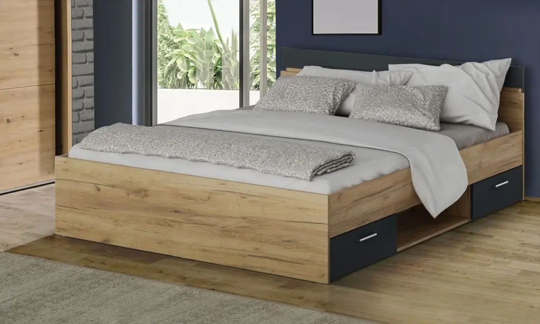 Pat Tempo Kondela Michigan 160x200 (Artisan Oak/Graphite)