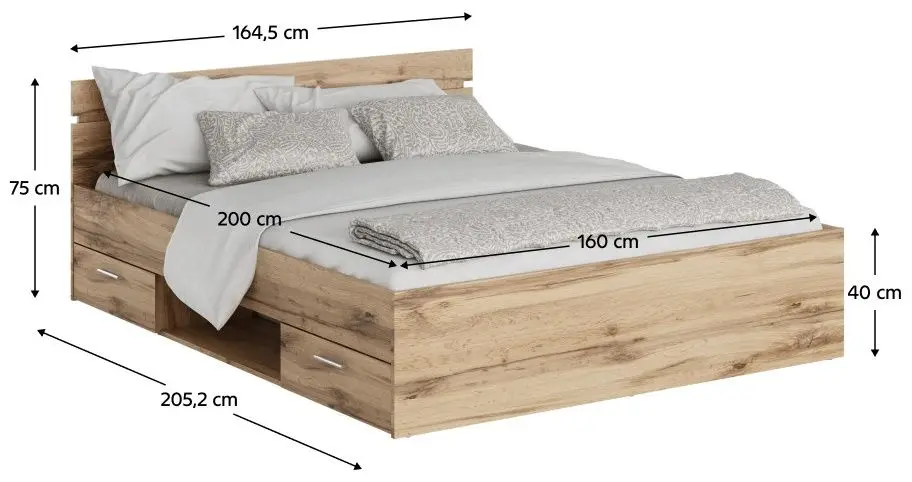 Pat Tempo Kondela Michigan 160x200 (Wotan Oak)