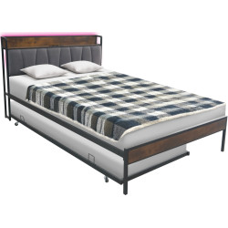 Кровать Tempo Kondela Nordo 140x200 (Black/Grey) Thumb