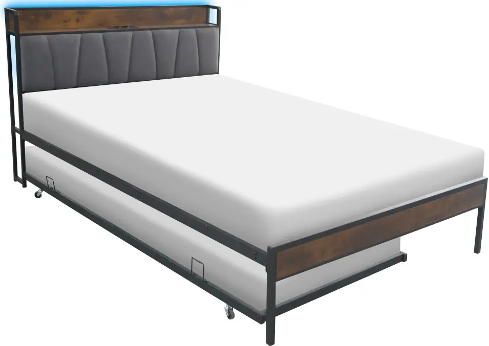 Кровать Tempo Kondela Nordo 140x200 (Black/Grey) - 3