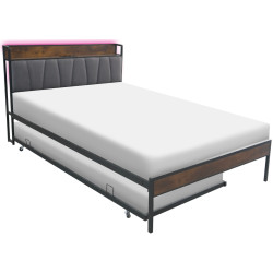 Кровать Tempo Kondela Nordo 140x200 (Black/Grey) Thumb