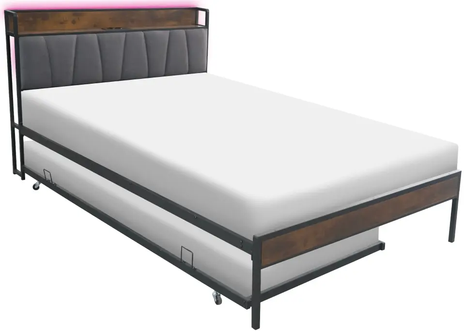 Кровать Tempo Kondela Nordo 140x200 (Black/Grey) - 4