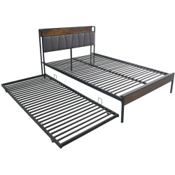 Кровать Tempo Kondela Nordo 140x200 (Black/Grey) Thumb