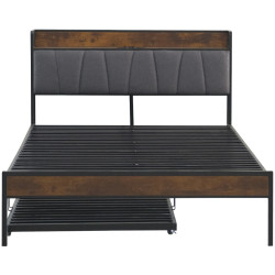 Кровать Tempo Kondela Nordo 140x200 (Black/Grey) Thumb