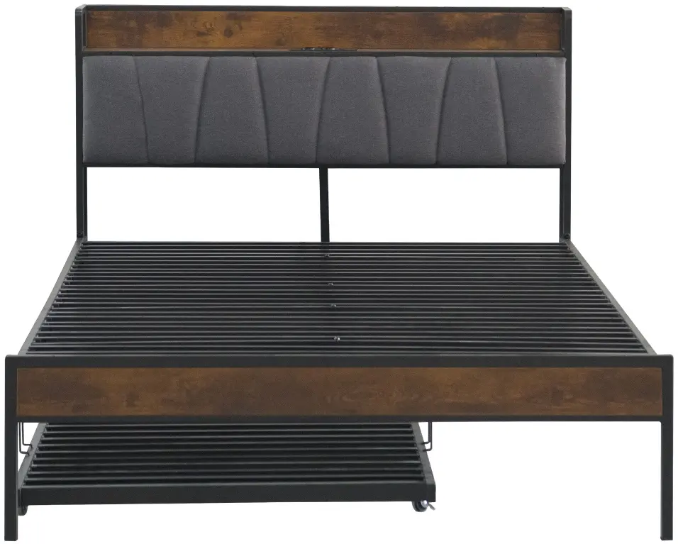 Кровать Tempo Kondela Nordo 140x200 (Black/Grey) - 6