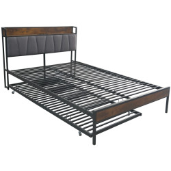 Кровать Tempo Kondela Nordo 140x200 (Black/Grey) Thumb