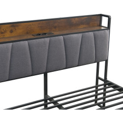 Кровать Tempo Kondela Nordo 140x200 (Black/Grey) Thumb