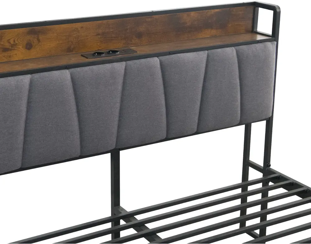 Кровать Tempo Kondela Nordo 140x200 (Black/Grey) - 8