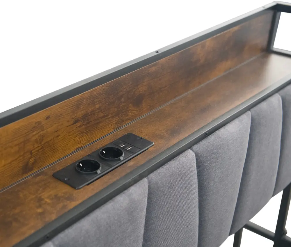 Кровать Tempo Kondela Nordo 140x200 (Black/Grey) - 10