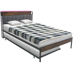 Кровать Tempo Kondela Nordo 160x200 (Black/Grey) Thumb