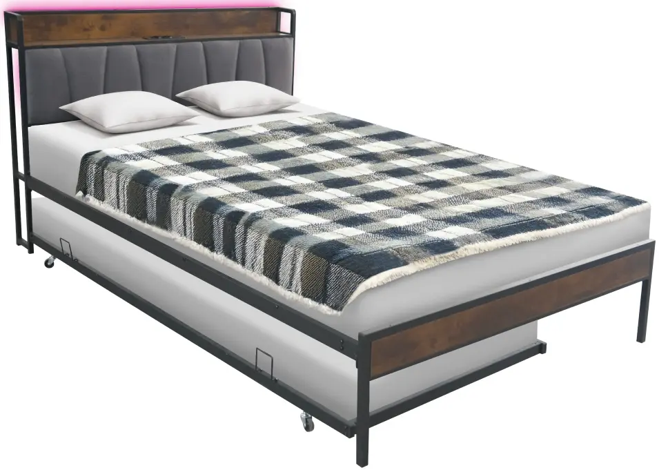 Кровать Tempo Kondela Nordo 160x200 (Black/Grey) - 2