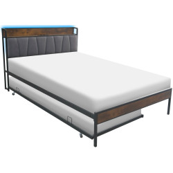 Кровать Tempo Kondela Nordo 160x200 (Black/Grey) Thumb