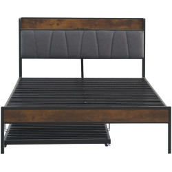 Кровать Tempo Kondela Nordo 160x200 (Black/Grey) Thumb