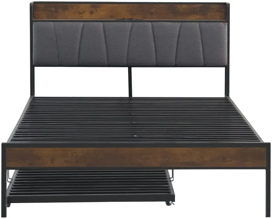 Кровать Tempo Kondela Nordo 160x200 (Black/Grey) - 5